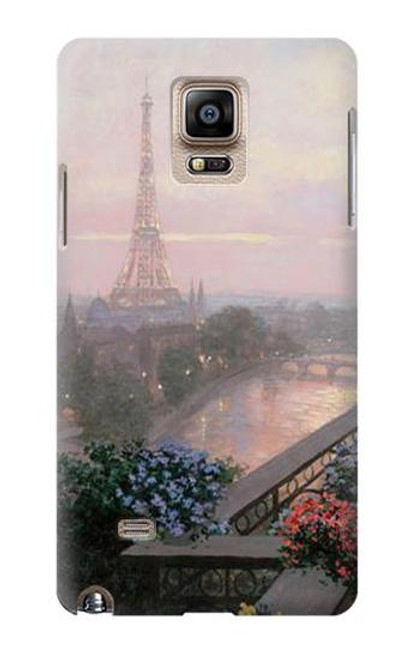 W1443 Terrace in Paris Eifel Hard Case and Leather Flip Case For Samsung Galaxy Note 4