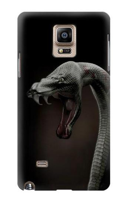 W1597 Black Mamba Snake Hard Case and Leather Flip Case For Samsung Galaxy Note 4