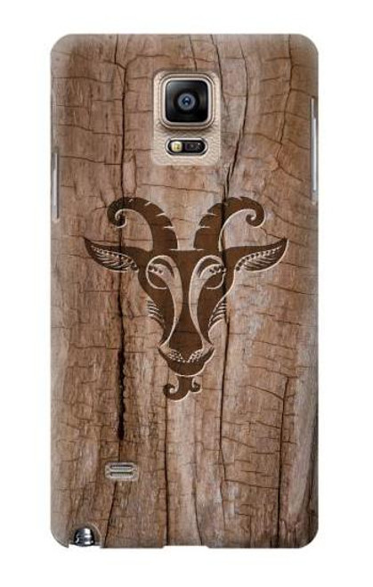 W2183 Goat Wood Graphic Printed Hard Case and Leather Flip Case For Samsung Galaxy Note 4