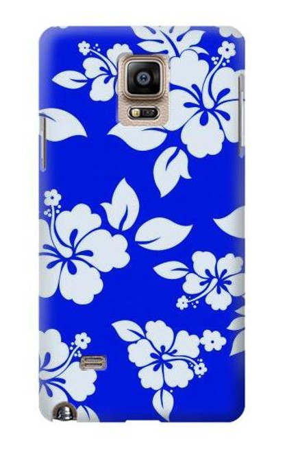 W2244 Hawaiian Hibiscus Blue Pattern Hard Case and Leather Flip Case For Samsung Galaxy Note 4