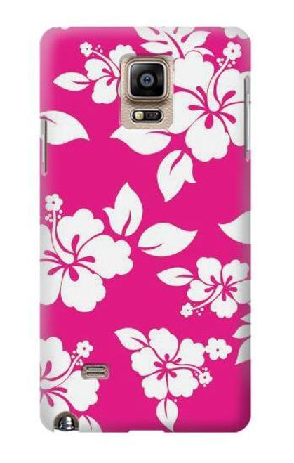 W2246 Hawaiian Hibiscus Pink Pattern Hard Case and Leather Flip Case For Samsung Galaxy Note 4