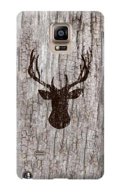 W2505 Reindeer Head Old Wood Texture Graphic Hard Case and Leather Flip Case For Samsung Galaxy Note 4