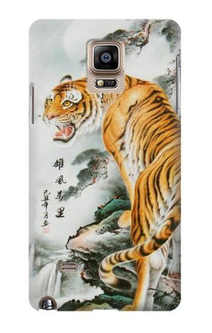 W2750 Oriental Chinese Tiger Painting Hard Case and Leather Flip Case For Samsung Galaxy Note 4