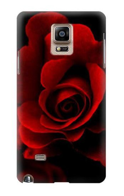 W2898 Red Rose Hard Case and Leather Flip Case For Samsung Galaxy Note 4