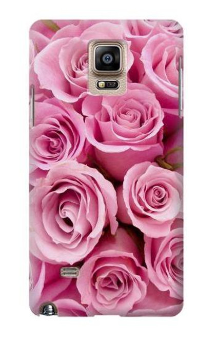W2943 Pink Rose Hard Case and Leather Flip Case For Samsung Galaxy Note 4
