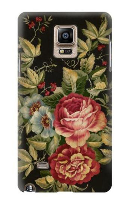 W3013 Vintage Antique Roses Hard Case and Leather Flip Case For Samsung Galaxy Note 4