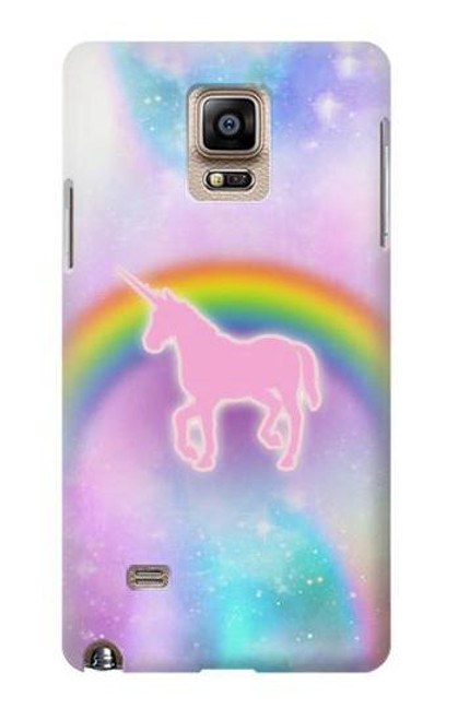 W3070 Rainbow Unicorn Pastel Sky Hard Case and Leather Flip Case For Samsung Galaxy Note 4