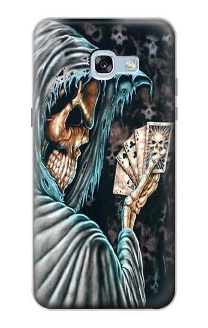 W0748 Grim Reaper Death Poker Hard Case and Leather Flip Case For Samsung Galaxy A5 (2017)