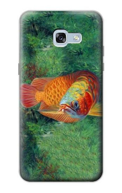 W1157 Red Arowana Fish Hard Case and Leather Flip Case For Samsung Galaxy A5 (2017)