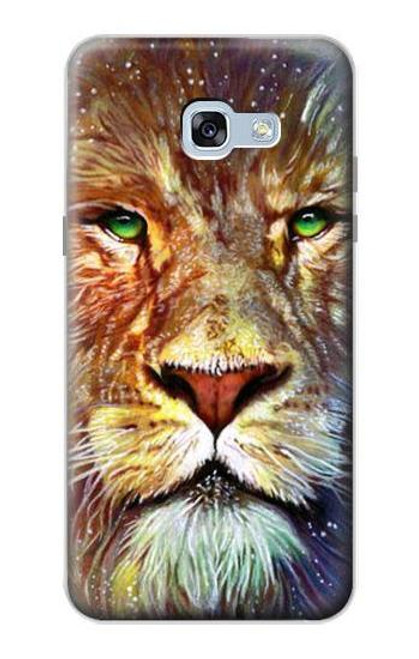 W1354 Lion Hard Case and Leather Flip Case For Samsung Galaxy A5 (2017)