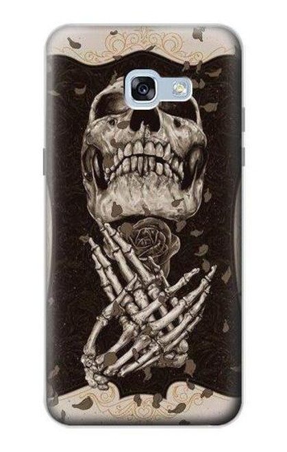 W1676 Skull Rose Hard Case and Leather Flip Case For Samsung Galaxy A5 (2017)