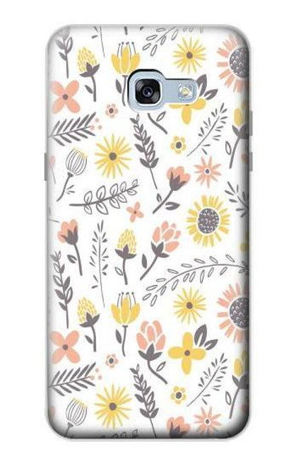 W2354 Pastel Flowers Pattern Hard Case and Leather Flip Case For Samsung Galaxy A5 (2017)