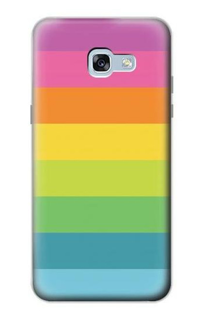 W2363 Rainbow Pattern Hard Case and Leather Flip Case For Samsung Galaxy A5 (2017)