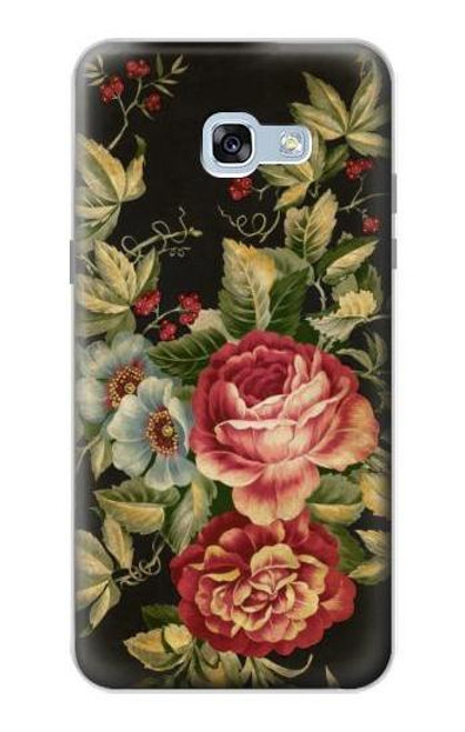 W3013 Vintage Antique Roses Hard Case and Leather Flip Case For Samsung Galaxy A5 (2017)