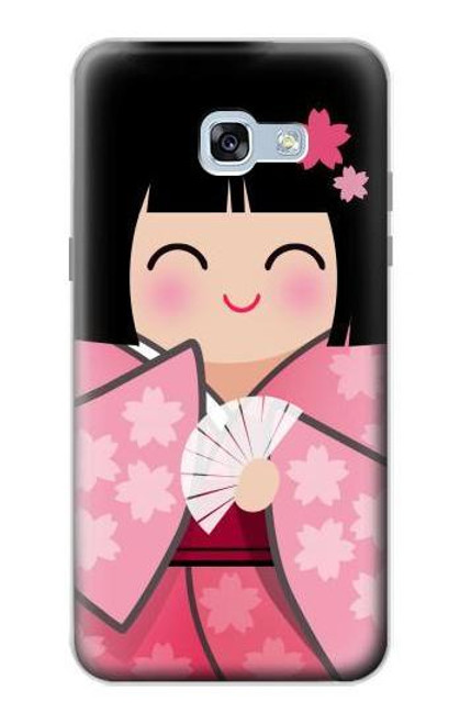 W3042 Japan Girl Hina Doll Kimono Sakura Hard Case and Leather Flip Case For Samsung Galaxy A5 (2017)