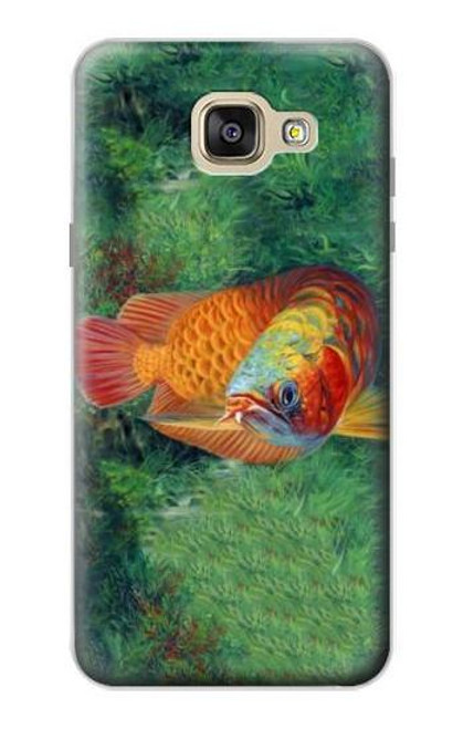 W1157 Red Arowana Fish Hard Case and Leather Flip Case For Samsung Galaxy A5 (2016)