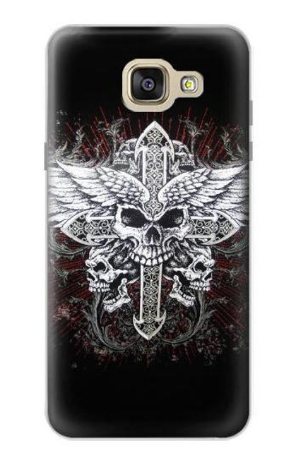 W1434 Skull Wing Tattoo Biker Hard Case and Leather Flip Case For Samsung Galaxy A5 (2016)