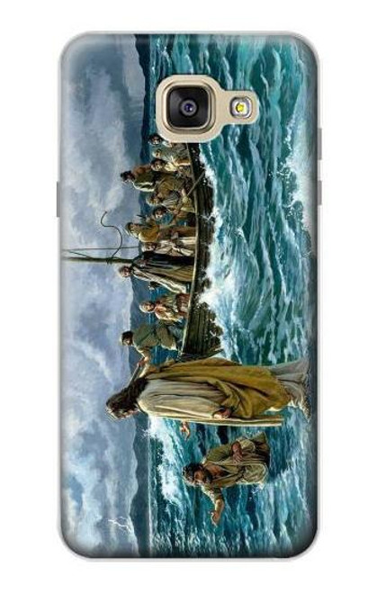 W1722 Jesus Walk on The Sea Hard Case and Leather Flip Case For Samsung Galaxy A5 (2016)