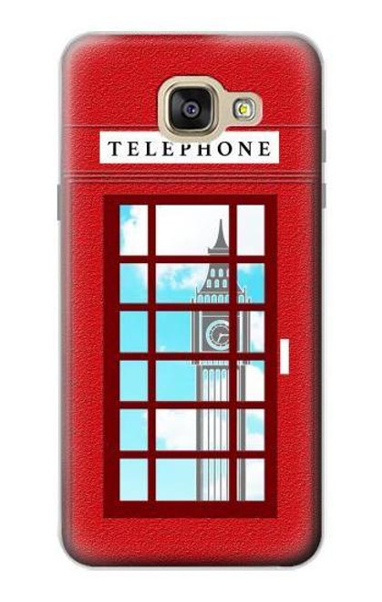 W2059 England British Telephone Box Minimalist Hard Case and Leather Flip Case For Samsung Galaxy A5 (2016)