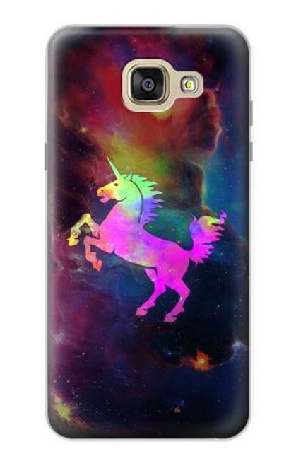 W2486 Rainbow Unicorn Nebula Space Hard Case and Leather Flip Case For Samsung Galaxy A5 (2016)