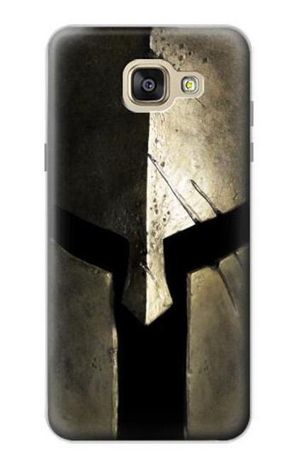 W2673 Spartan Warrior Helmet Hard Case and Leather Flip Case For Samsung Galaxy A5 (2016)