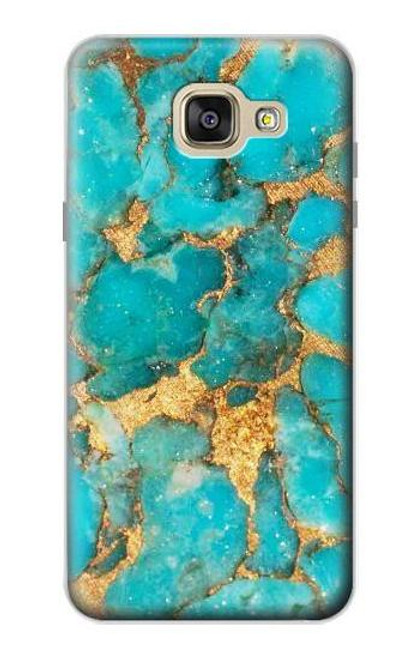 W2906 Aqua Turquoise Stone Hard Case and Leather Flip Case For Samsung Galaxy A5 (2016)