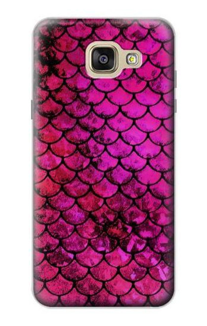 W3051 Pink Mermaid Fish Scale Hard Case and Leather Flip Case For Samsung Galaxy A5 (2016)