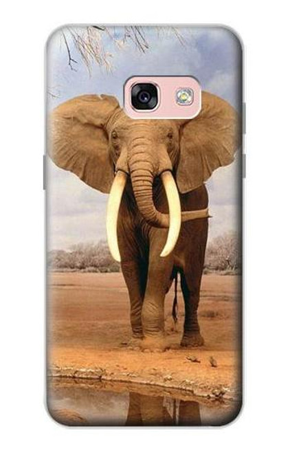 W0310 African Elephant Hard Case and Leather Flip Case For Samsung Galaxy A3 (2017)