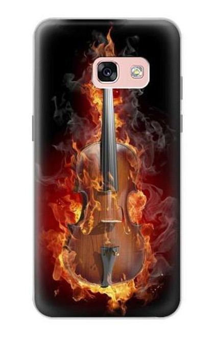 W0864 Fire Violin Hard Case and Leather Flip Case For Samsung Galaxy A3 (2017)