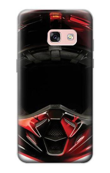 W1373 Motorcycle Helmet Hard Case and Leather Flip Case For Samsung Galaxy A3 (2017)