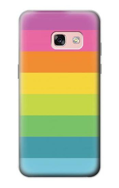 W2363 Rainbow Pattern Hard Case and Leather Flip Case For Samsung Galaxy A3 (2017)