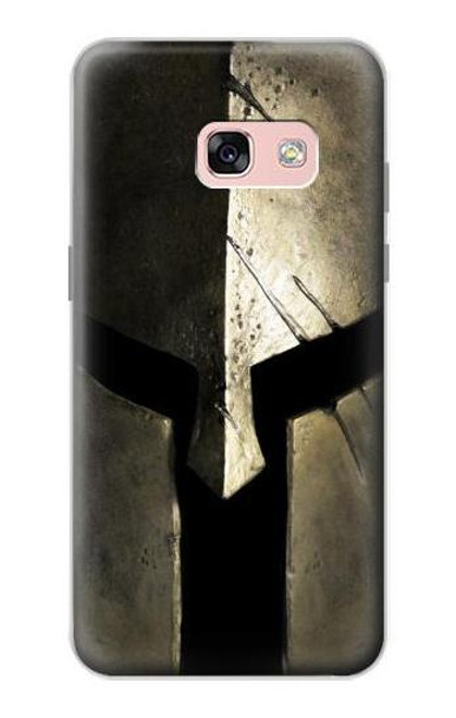 W2673 Spartan Warrior Helmet Hard Case and Leather Flip Case For Samsung Galaxy A3 (2017)