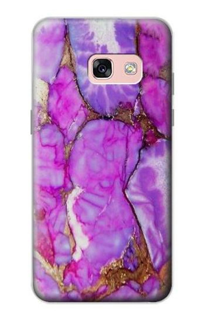 W2907 Purple Turquoise Stone Hard Case and Leather Flip Case For Samsung Galaxy A3 (2017)