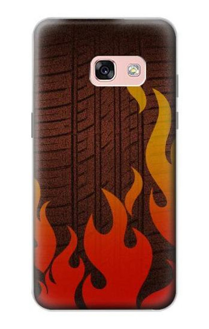 W2988 Rally Car Tire Fire Hard Case and Leather Flip Case For Samsung Galaxy A3 (2017)