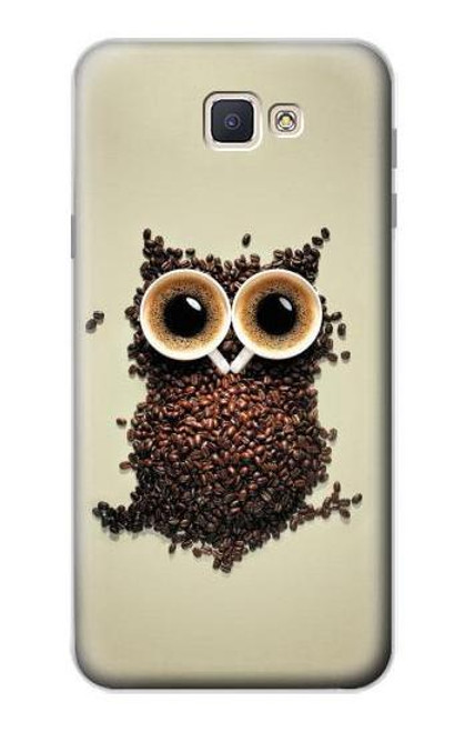 W0360 Coffee Owl Hard Case and Leather Flip Case For Samsung Galaxy J7 Prime