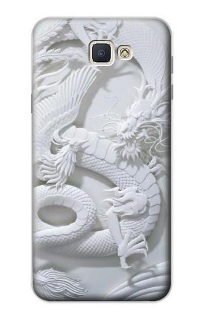 W0386 Dragon Carving Hard Case and Leather Flip Case For Samsung Galaxy J7 Prime