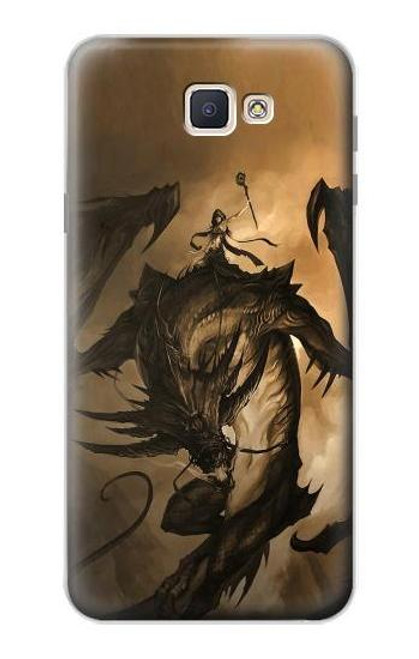 W0388 Dragon Rider Hard Case and Leather Flip Case For Samsung Galaxy J7 Prime