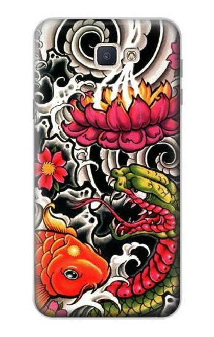 W0605 Yakuza Tattoo Hard Case and Leather Flip Case For Samsung Galaxy J7 Prime