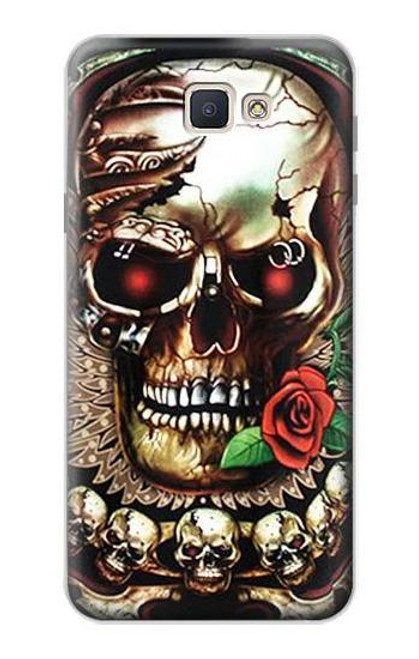 W0753 Skull Wing Rose Punk Hard Case and Leather Flip Case For Samsung Galaxy J7 Prime