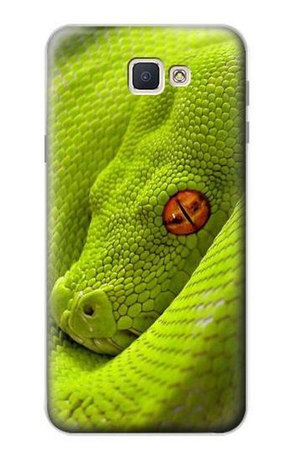 W0785 Green Snake Hard Case and Leather Flip Case For Samsung Galaxy J7 Prime