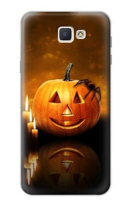 W1083 Pumpkin Spider Candles Halloween Hard Case and Leather Flip Case For Samsung Galaxy J7 Prime