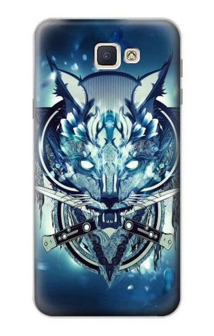 W1135 Wolf with knives Rock Hard Case and Leather Flip Case For Samsung Galaxy J7 Prime