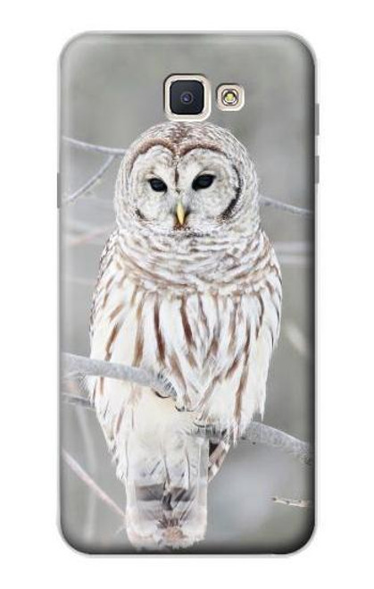 W1566 Snowy Owl White Owl Hard Case and Leather Flip Case For Samsung Galaxy J7 Prime