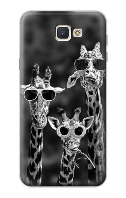 W2327 Giraffes With Sunglasses Hard Case and Leather Flip Case For Samsung Galaxy J7 Prime