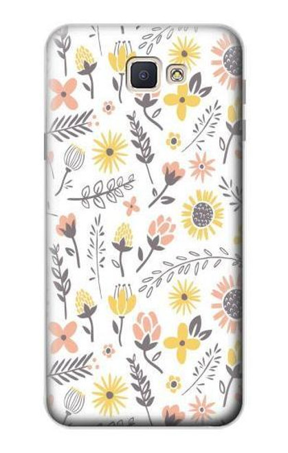 W2354 Pastel Flowers Pattern Hard Case and Leather Flip Case For Samsung Galaxy J7 Prime