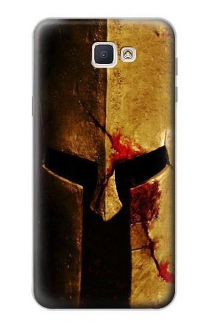 W2439 Warrior Spartan Helmet Hard Case and Leather Flip Case For Samsung Galaxy J7 Prime