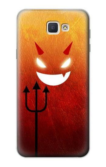 W2454 Red Cute Little Devil Cartoon Hard Case and Leather Flip Case For Samsung Galaxy J7 Prime