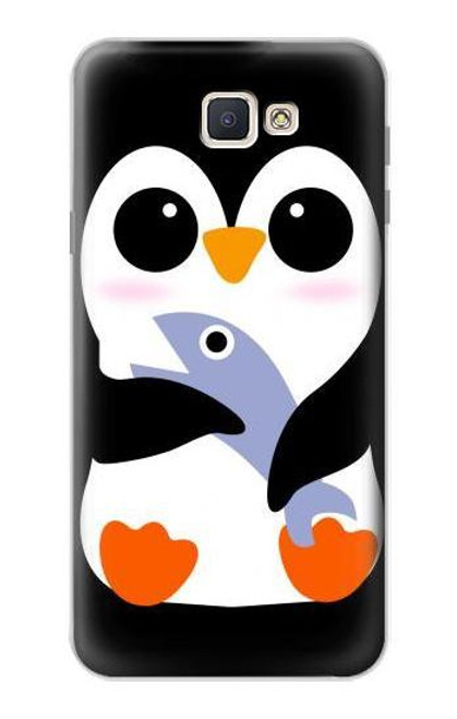 W2631 Cute Baby Penguin Hard Case and Leather Flip Case For Samsung Galaxy J7 Prime