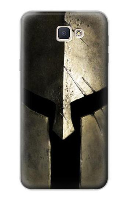 W2673 Spartan Warrior Helmet Hard Case and Leather Flip Case For Samsung Galaxy J7 Prime