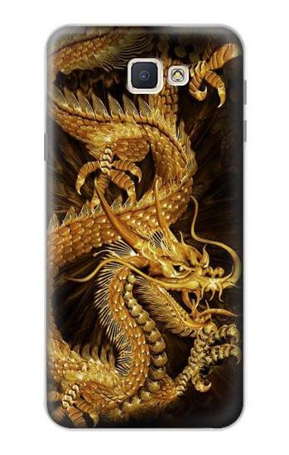 W2804 Chinese Gold Dragon Printed Hard Case and Leather Flip Case For Samsung Galaxy J7 Prime